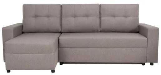 Univerzális sarokkanapé SEVILLA, szürke, ággyá alakítható, tárolós