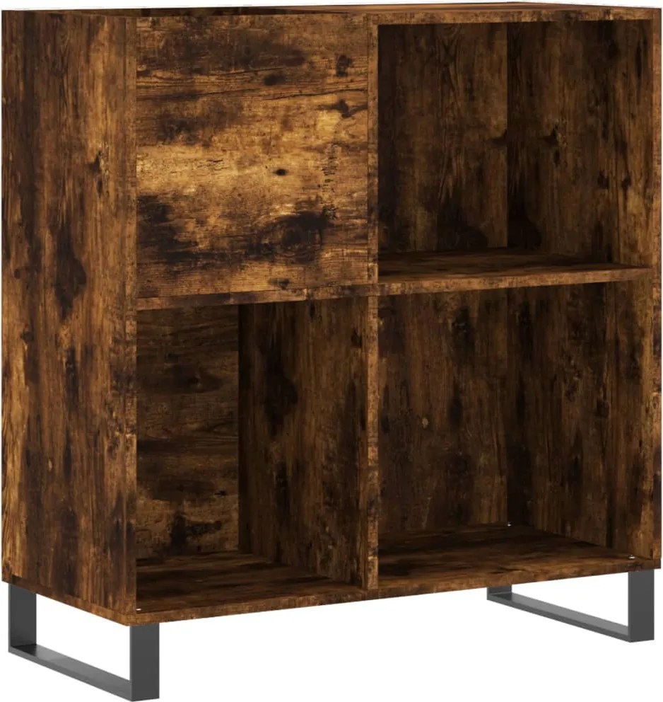 vidaXL füstös tölgy színű szerelt fa hanglemezszekrény 84,5x38x89 cm