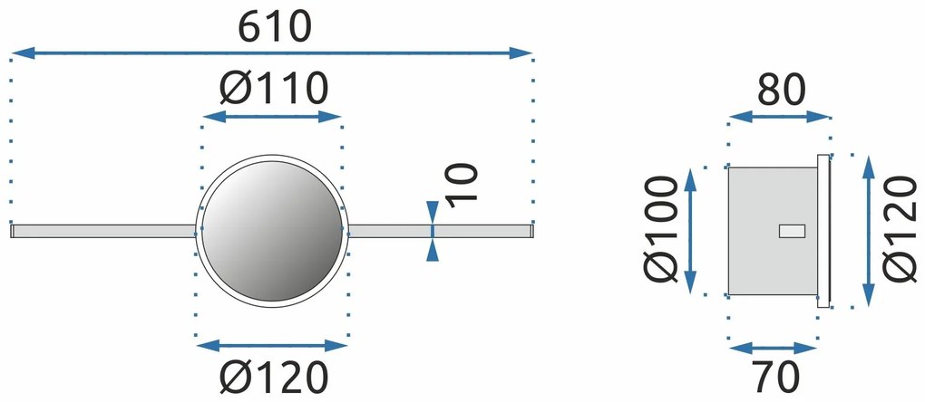 Szerszámlámpa, LED fali lámpa 60cm APP846-1W, króm, OSW-06668