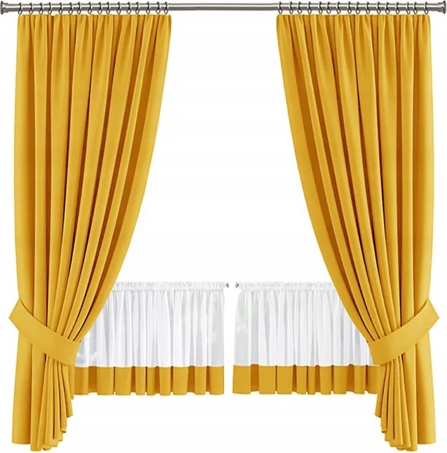 Bella kész függöny és drapéria szett sárga