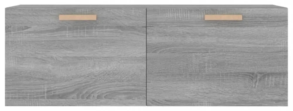 szürke sonoma színű szerelt fa faliszekrény 100 x 36,5 x 35 cm