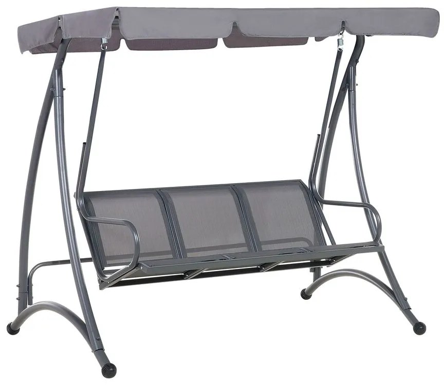 Szürke hintaágy - szövet és fém - BOGART Beliani