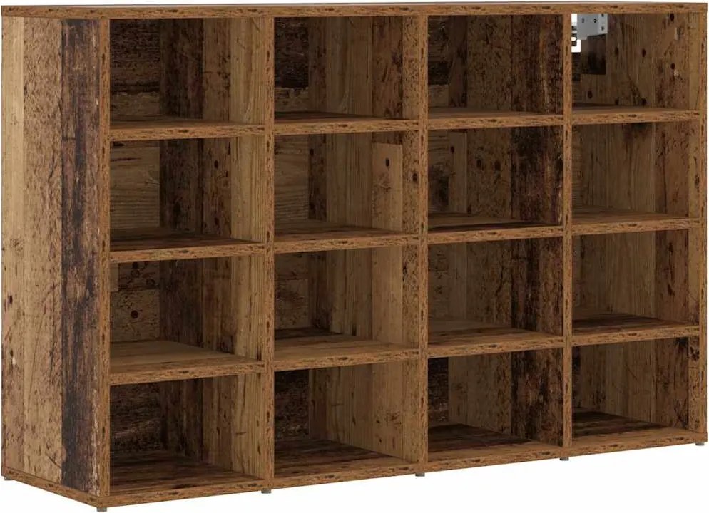 vidaXL Cipőszekrény polcokkal Öreg fa 103 x 30 x 67 cm Faanyag