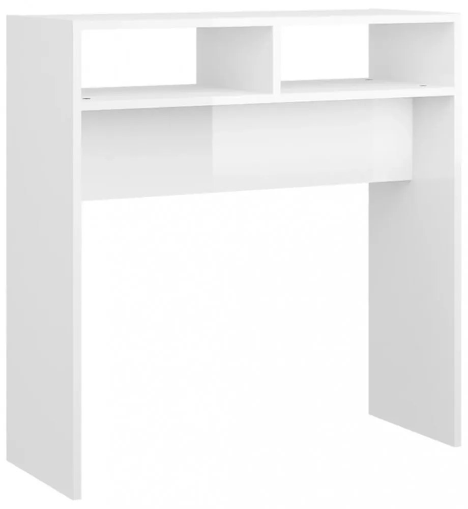 magasfényű fehér forgácslap tálalóasztal 78 x 30 x 80 cm