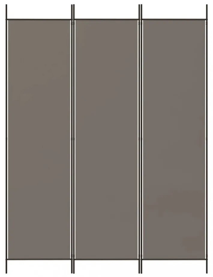 3 paneles antracitszürke szövet térelválasztó 150 x 200 cm