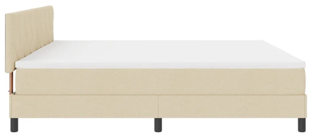 vidaXL Box Spring Ágy Matraccal & LED Krém 200x200 cm Szövet