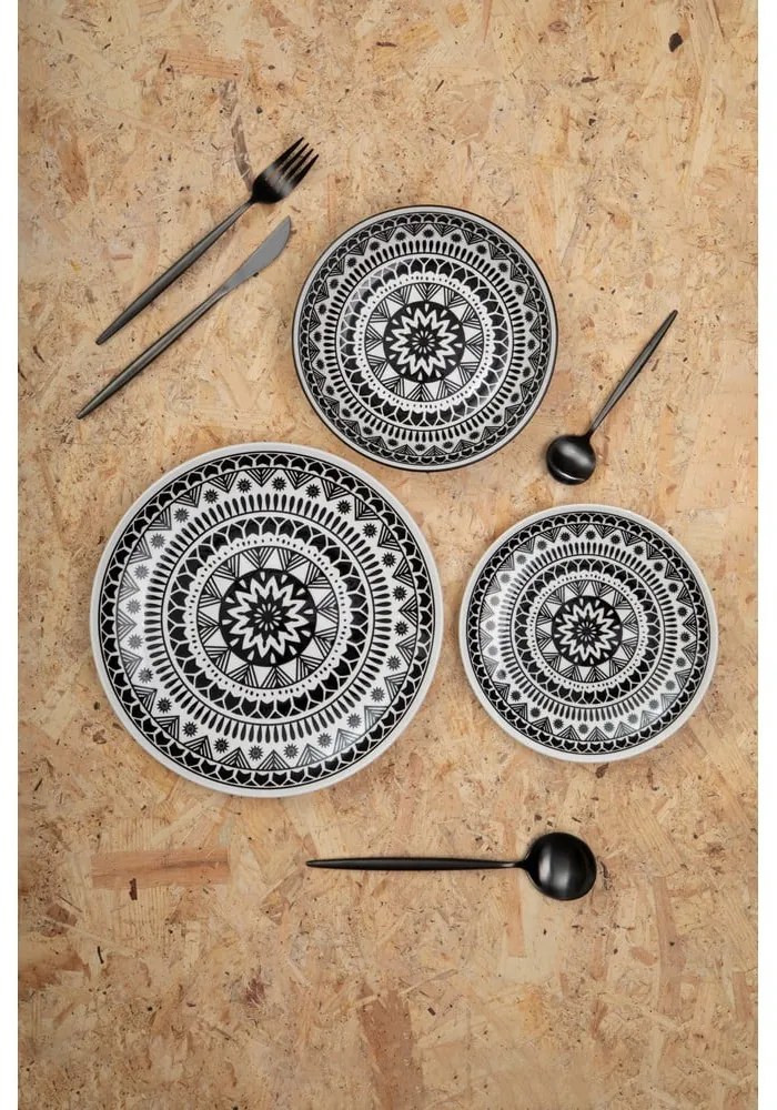Fekete rozsdamentes acél evőeszköz készlet 16 db-os Modern retro – Premier Housewares