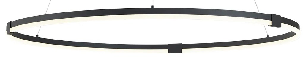 Design függőlámpa fekete 120cm LED-del, 3 lépésben dimmelhető - Anello
