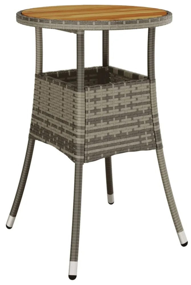 3részes szürke polyrattan kerti bisztrógarnitúra párnákkal