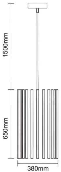 Tömörfa függőlámpa zsinóron 1xE27/60W/230V, átmérő 38 cm, tömörfa/kőris/kaucsukfa