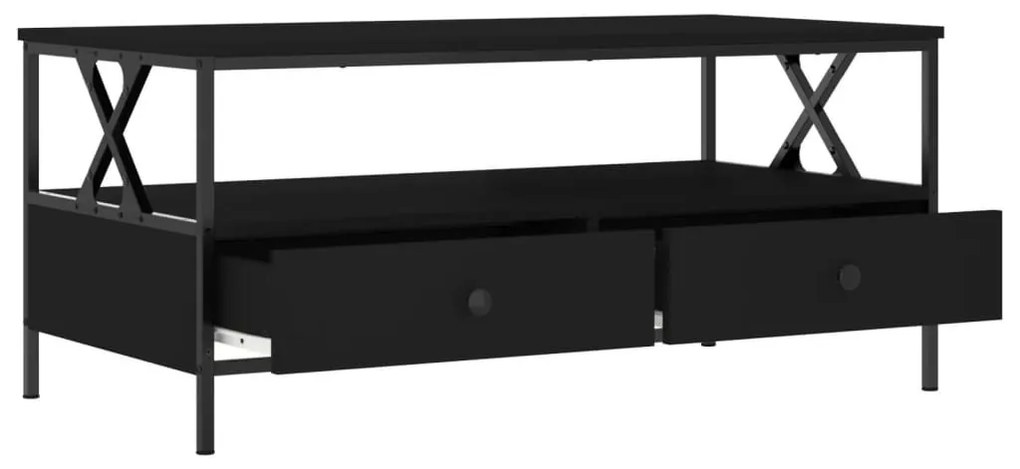 fekete szerelt fa dohányzóasztal 100 x 51 x 45 cm