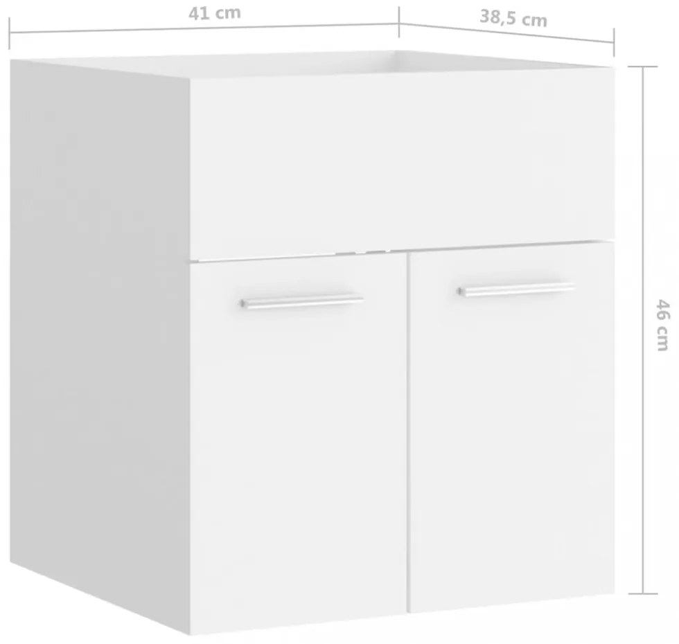 vidaXL fehér szerelt fa mosdószekrény 41 x 38,5 x 46 cm