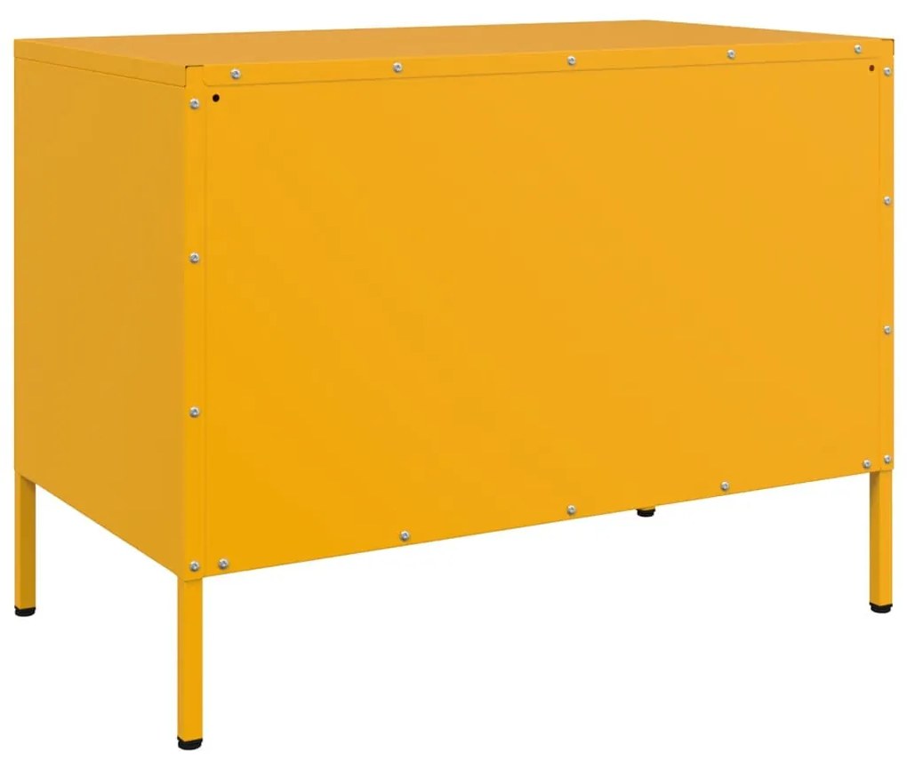 2 db mustársárga acél TV-szekrény 68 x 39 x 50,5 cm