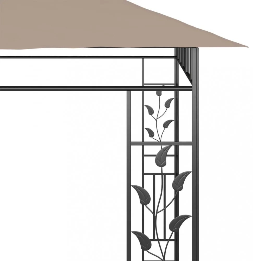 tópszínű pavilon szúnyoghálóval 6 x 3 x 2,73 m 180 g/m²