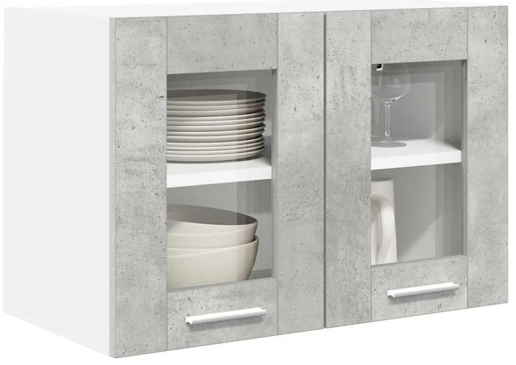 Függő szekrény Riga 2 pcs Beton Szürke 60 x 31 x 40 cm Faanyag