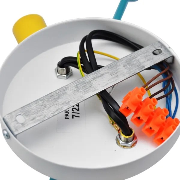 Felületre szerelhető csillár CAMBRIDGE 4xE27/20W/230V kék/sárga