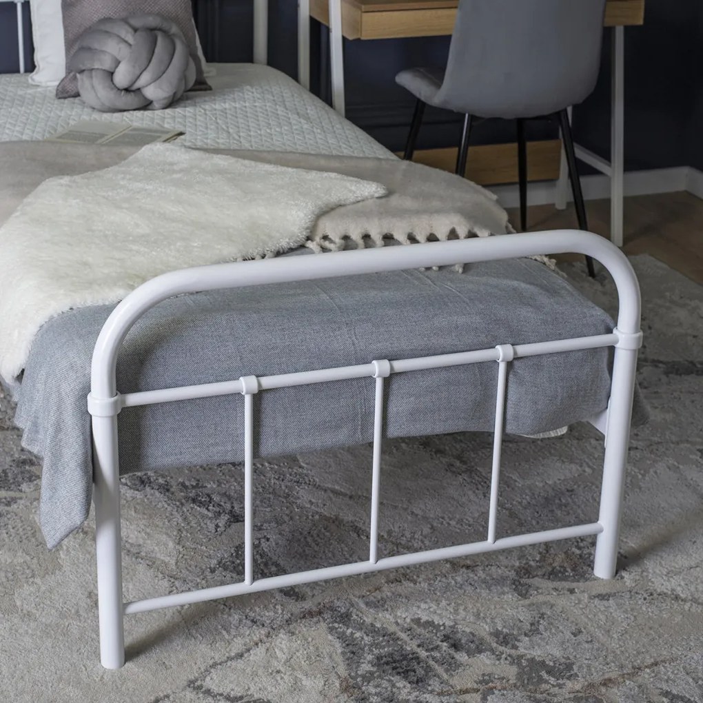 Ágy 90x200 cm fehér színben – PABLO