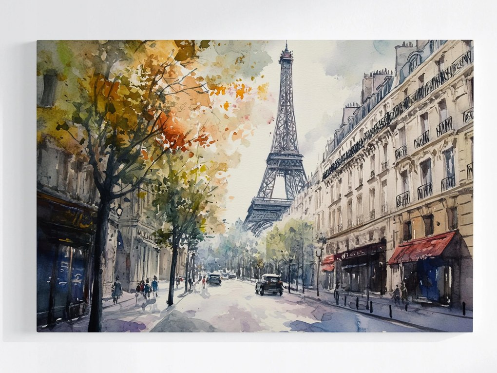 Vászonkép Canvas Város Párizs Franciaország Utca Eiffel-torony 60x40