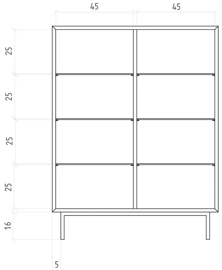 Natúr színű tölgyfa tálalószekrény 97x125 cm Abies – The Beds