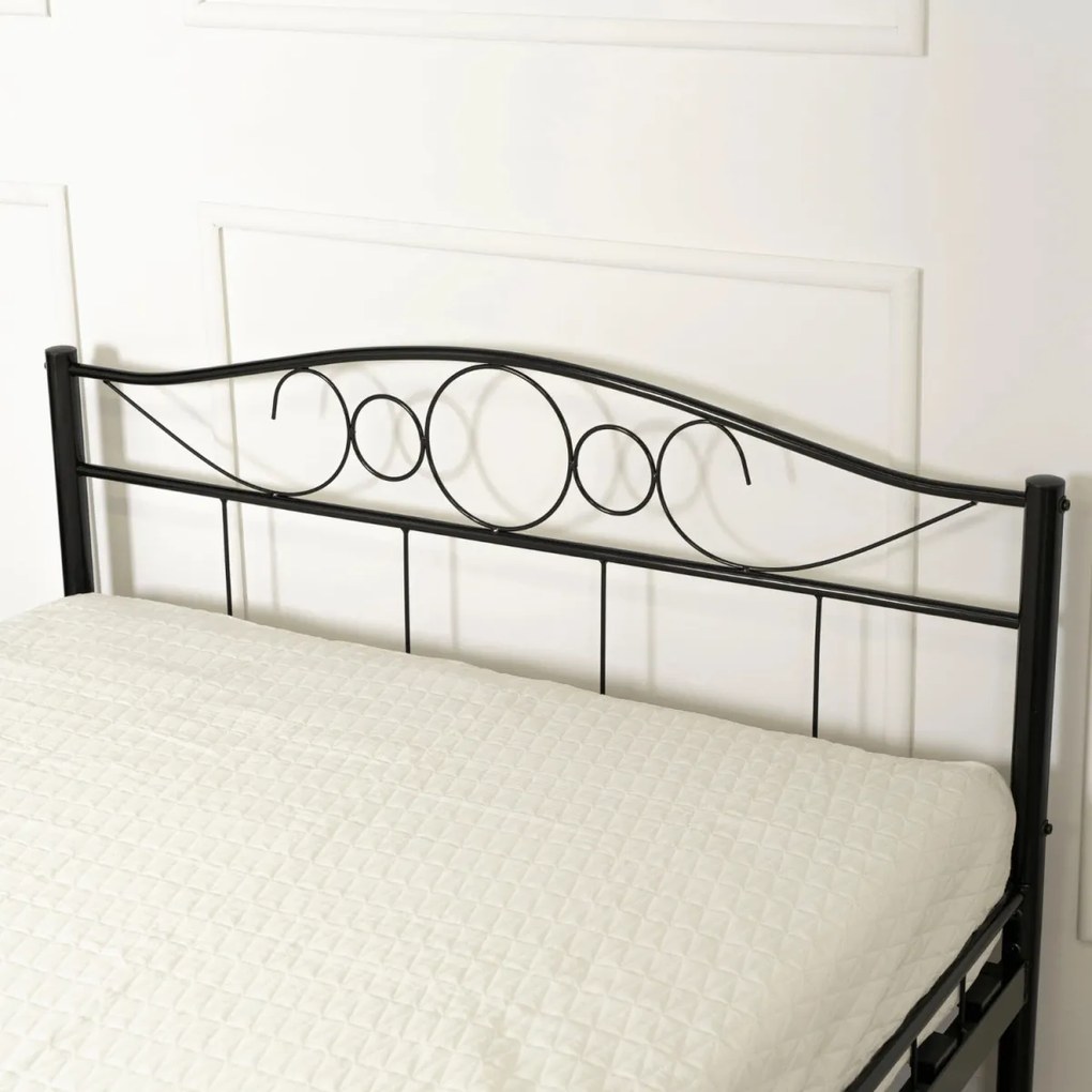 Fekete fém ágykeret 120x200 cm GRIFFIN