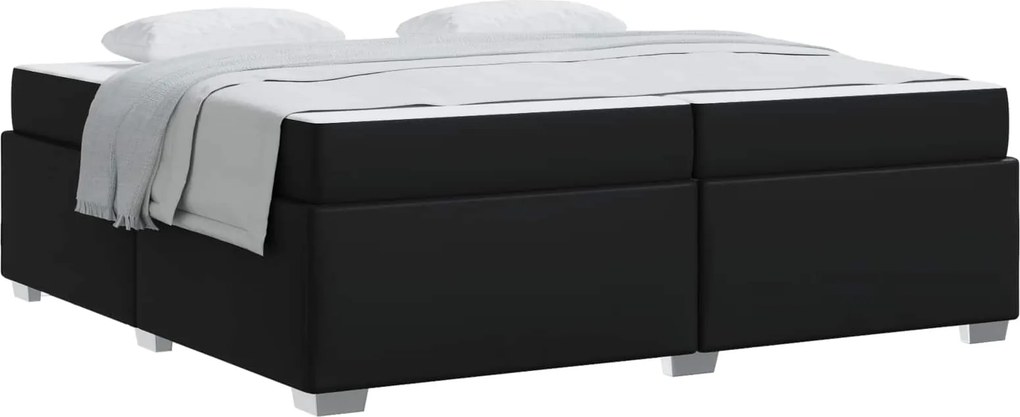 vidaXL Ágykeret matracmal Fekete 200 x 200 cm szövet