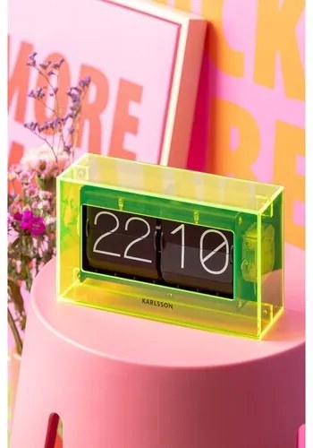 Karlsson 5976YE design fali/asztali billenő óra,zöld, 21 cm