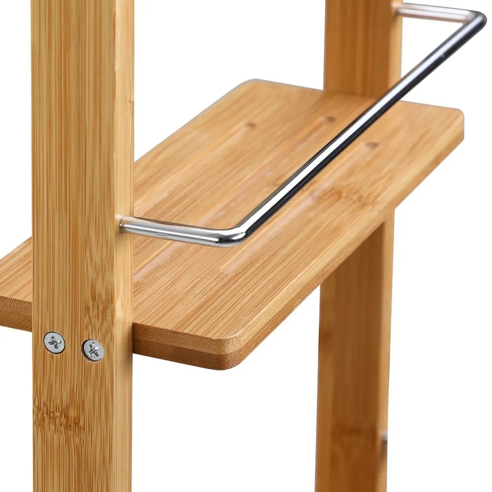 BAMBOO fürdőszobai függő polc, 28,5x10x70cm, 3 polc, barna Casaria