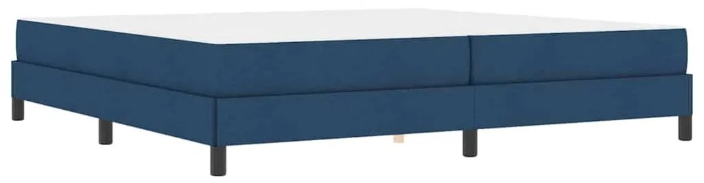 Boxrugós ágy matracmal Kék 200 x 200 cm szövet