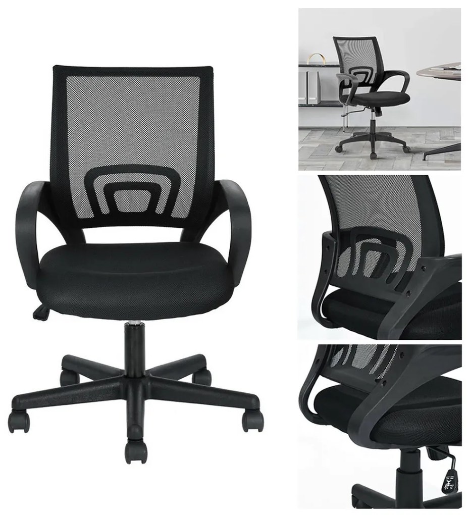 Karfás irodai forgószék több színben-fekete