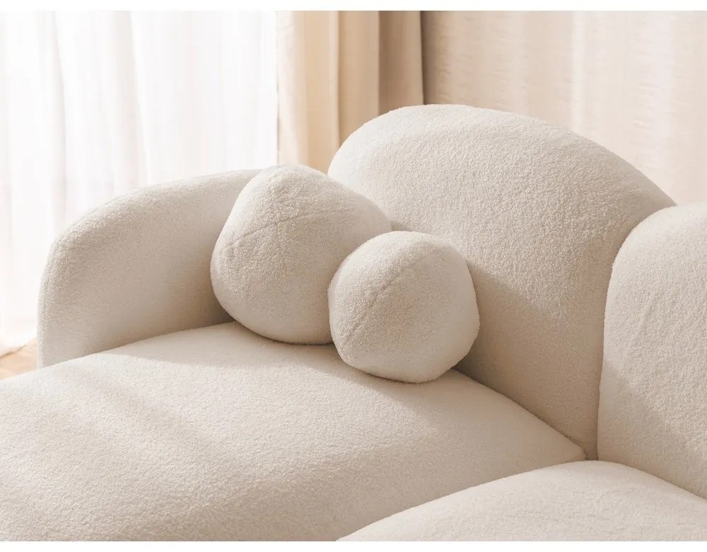 Világosbarna buklé sarokkanapé (bal oldali-heverő résszel) Orbit – Ropez