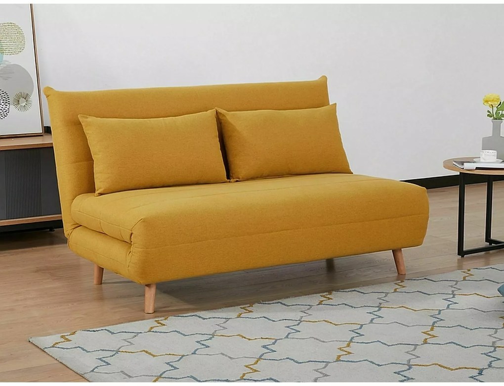 Mustársárga kinyitható kanapé SPIKE II