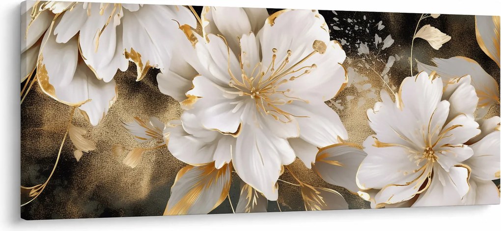 Kép - Virágok aranyban (120x50 cm)