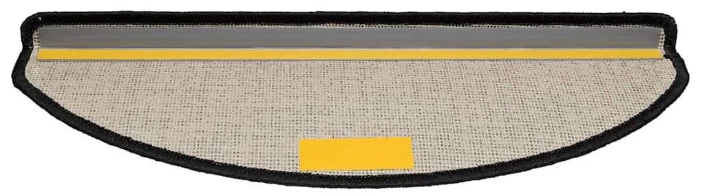 20 db fekete, félkör alakú, nagy lépcsőszőnyeg 65 x 21 x 4 cm