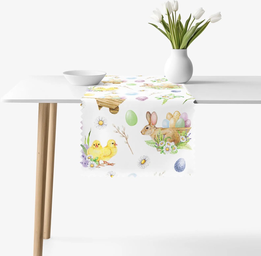 Goldea húsvéti teflonos asztali futó - húsvéti szimbólumok 50x160 cm
