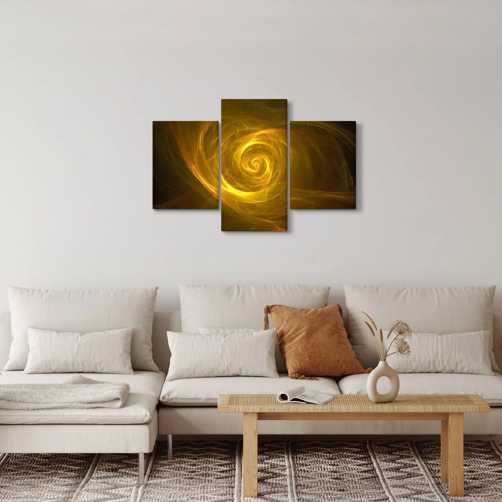 Absztrakt sárga spirál képe (90x60 cm)