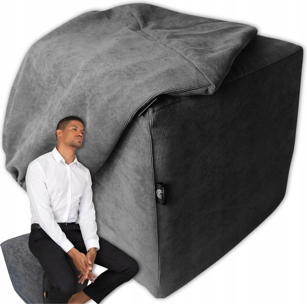 Puff Takaró és Huzat, Zsámoly Védő Cordbársony Gumival 40x40x40cm