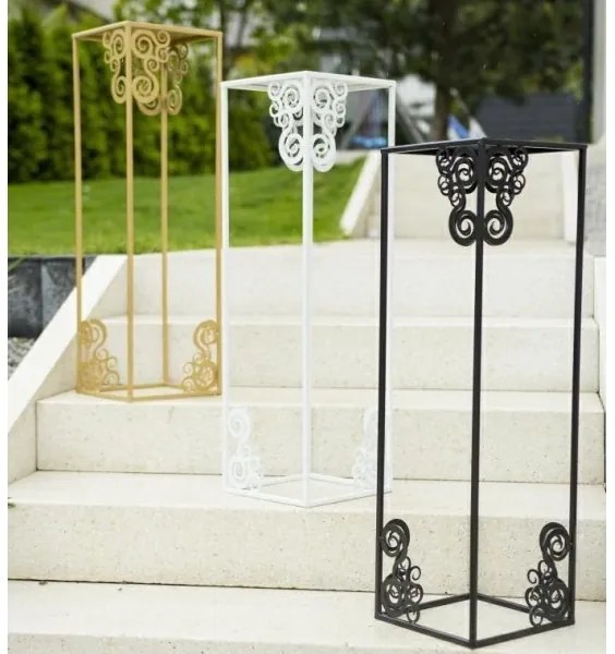 Virágállvány 80x24 cm, fehér