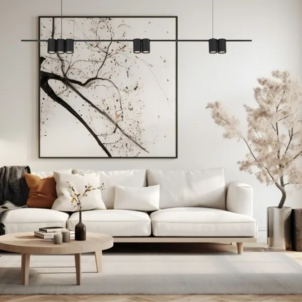 Csillár zsinóron GENESIS 7xGU10/8W/230V fekete