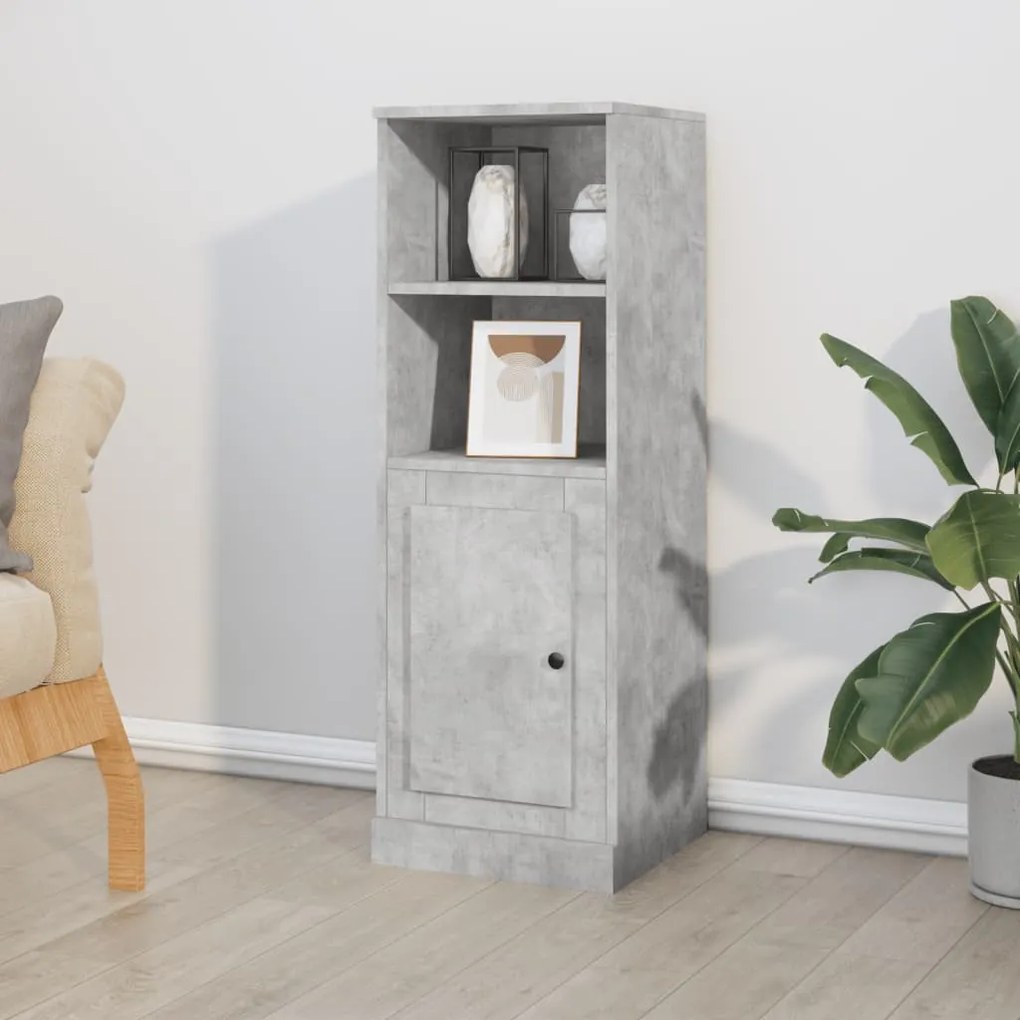 betonszürke szerelt fa magasszekrény 36x35,5x103,5 cm