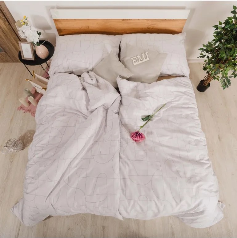 EMI Velur szürke pamutszatén ágyneműhuzat