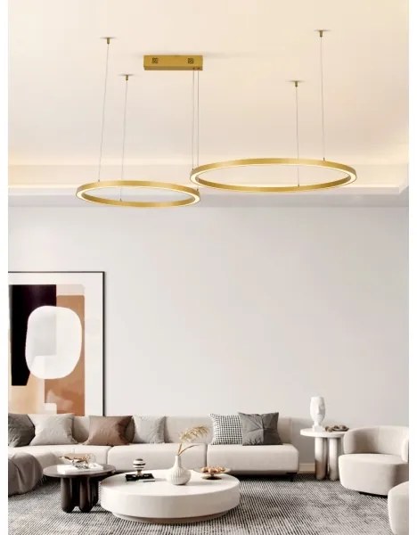 Immax NEO 07218L - LED dimmelhető FINO csillár 93W/230V 60/80cm arany Tuya+DO