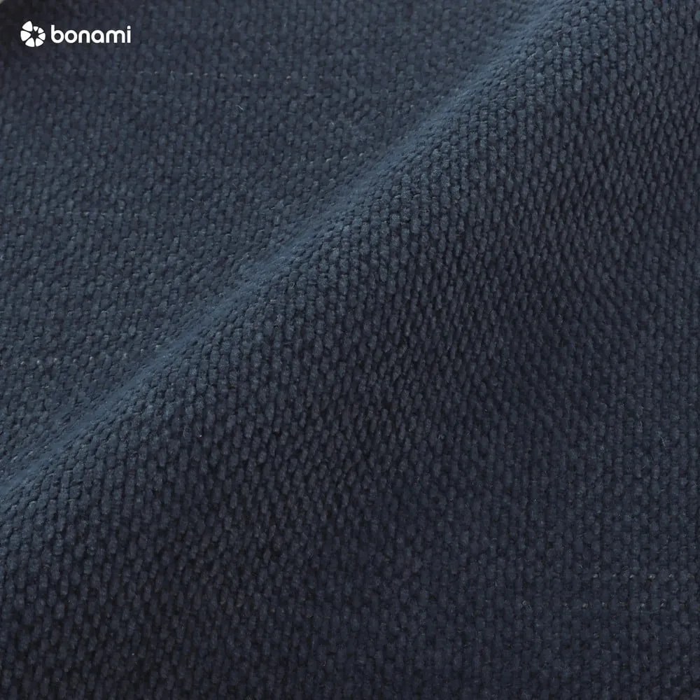 Sötétkék kárpitozott ágyneműtartós franciaágy ágyráccsal 200x200 cm Kelp – Micadoni Home