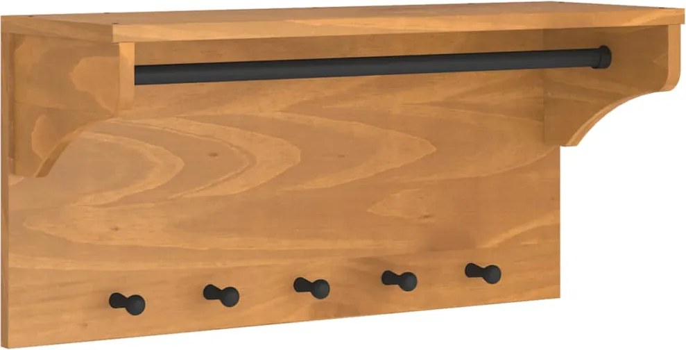 vidaXL SANDNES tömör fenyőfa falra szerelt kabátállvány 87x30x42 cm