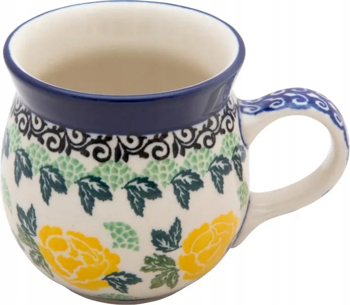 Bögre cseh hordó 220 ml Művészi kerámia Bolesławiec dek 1510 Rózsa