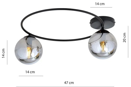 Mennyezeti lámpa SOPRA 2xE14/10W/230V fekete