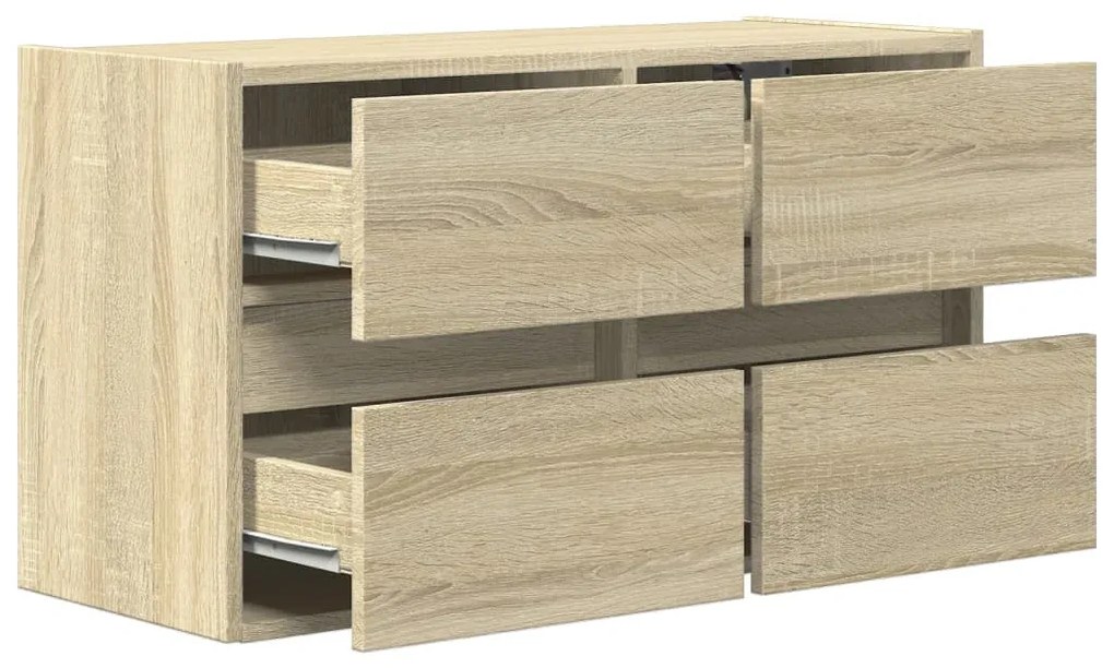 sonoma tölgy színű fali TV-szekrény LED-ekkel 80x31x45 cm