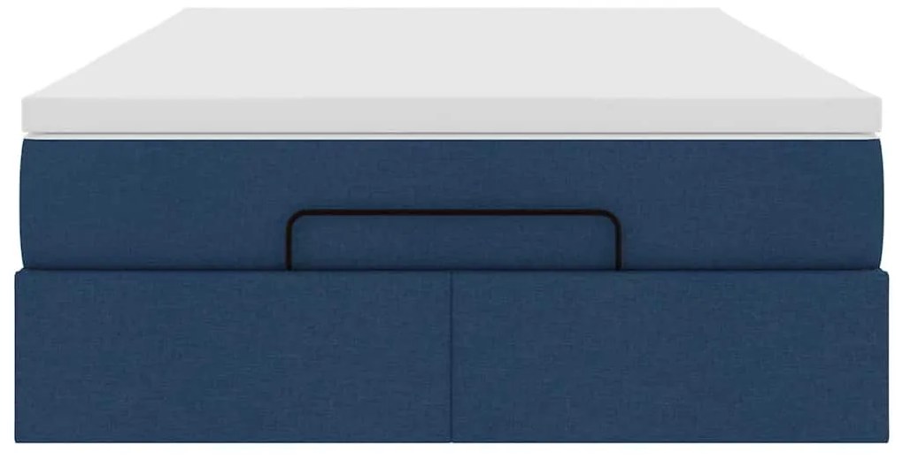 Ottomán ágykeret matraccal kék 120x190 cm szövet