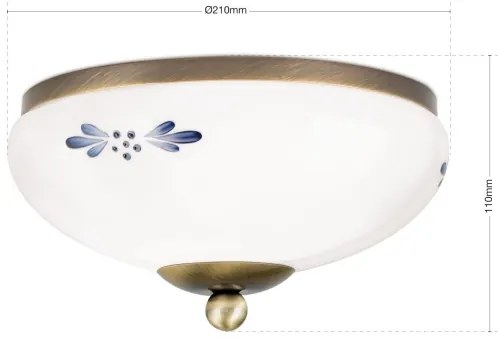 Orion DL 7-672 - Mennyezeti lámpatest LANDHAUS 1xE27/60W/230V átmérő 21 cm bronz/fehér