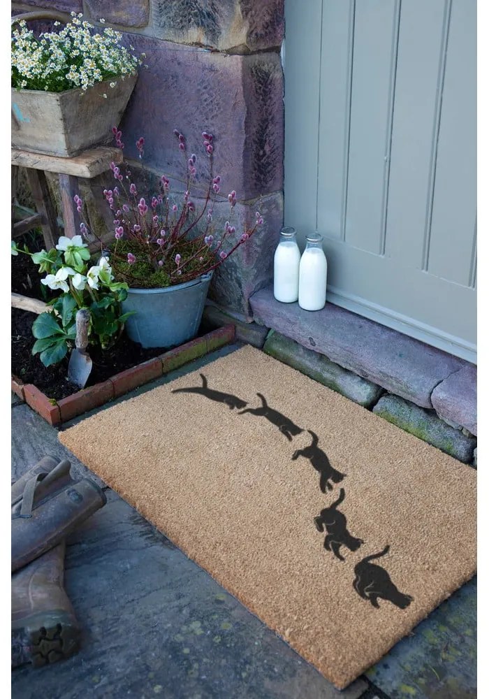 Kókuszrost lábtörlő 40x60 cm Jumping Cats – Artsy Doormats