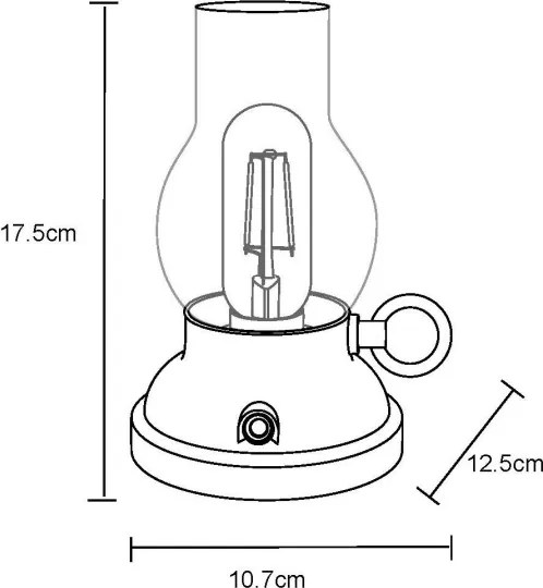 Globo 58016A - LED töltős asztali lámpa PETRO 1W/3,7V 1200 mAh antracit
